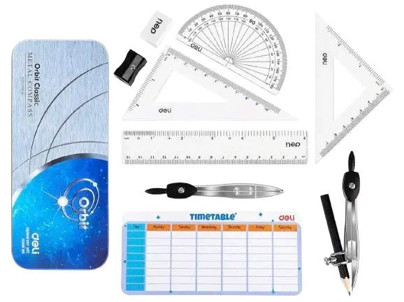 Maths Set, 9-Piece in Tin